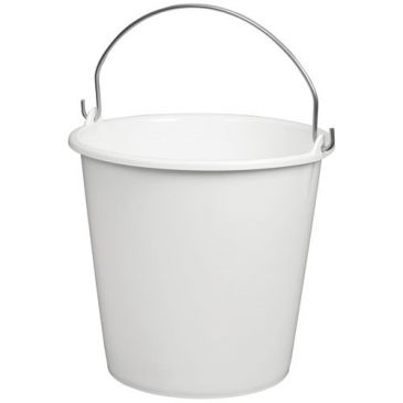 Seau rond 12l anse inox blanc alimentaire