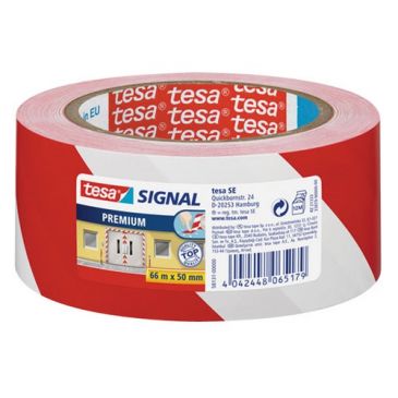 Sécuriser ruban adhésif signalisation rouge/blanc 66mx50mm