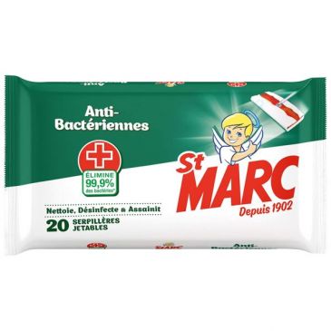Serpillières jetables antibactériennes x20 St Marc