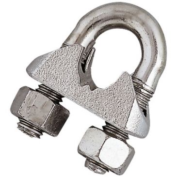 Serre-câble étrier  - D6 mm - acier zingué  - semelle fonte - lot de 2