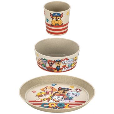 Set 3 pièces vaisselle enfant - Pat Patrouille Beige