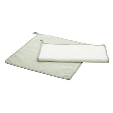 Set 2 chiffons microfibre Vert & Blanc