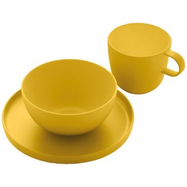 Set petit-déjeuner 12 pièces Jaune Mimosa - rPET