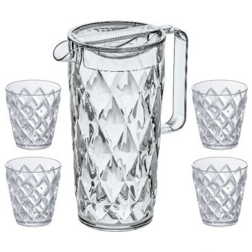 Set Pichet 1.6 L + 4 verres Transparent - Crystal