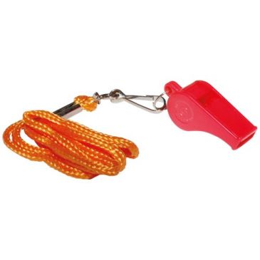 Sifflet avec cordon pvc rouge