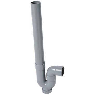 Siphon PVC simple crosse - sortie horizontale - D40 mm - gris
