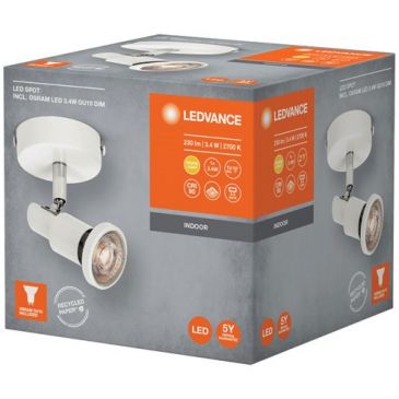 Spot LED GU10 3 W chaud blanc inclinable