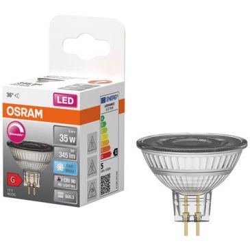 Spot mr16 led 36 verre variable 4.9w gu5.3 350lm froid