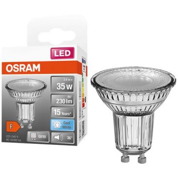 Spot par16 led 36 verre 2.6w gu10 230lm 4000k froid