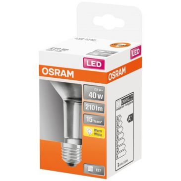 Spot r63 led verre clair 2.6w e27 chaud bte 1