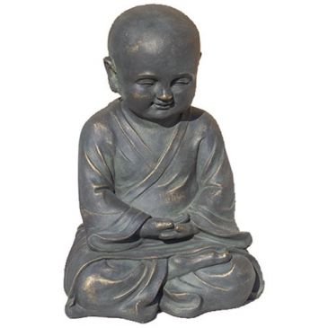 Statue Buddha Léo h 41 cm gris