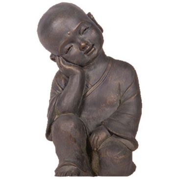 Statue Buddha Mey 41.5 cm gris