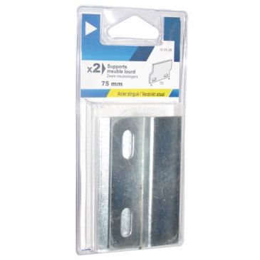 Support acier meubles lourds 75mm