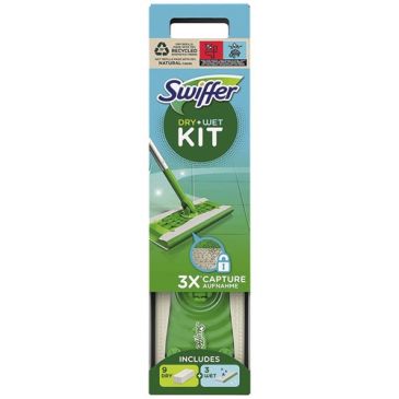 Swiffer kit balai + 9 lingettes dry +3 lingettes wet