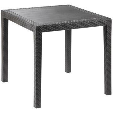 Table king carrée aspect tresse dim.79x79x72cm anthracite