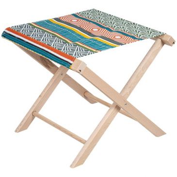 Tabouret pliant hetre Scandi mix 43x43x42cm.