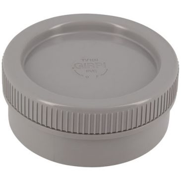 Tampon de visite PVC - mâle - D100 mm - gris
