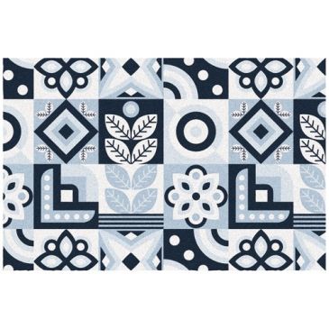 Tapis Boston carreaux de ciment noir 50x80x05 cm