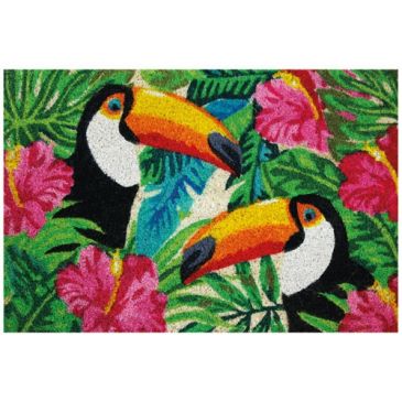 Tapis coco blanchi toucans / pvc 40x60 cm