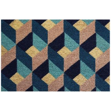Tapis coco blanchil sur semelle latex 40x60cm géométrie