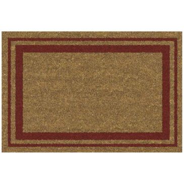 Tapis coco naturel bordures rouge 40x60cm