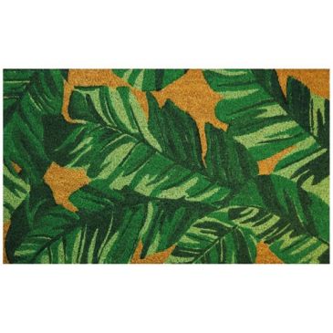Tapis coco naturel feuilles 45x75cm
