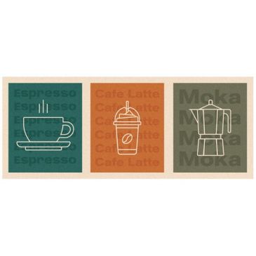 Tapis decor de cuisine cafes 50x120x04 cm