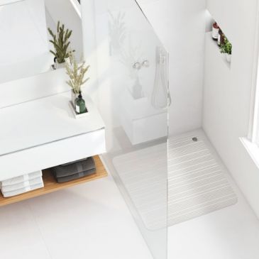 Tapis douche caoutchouc antidérapant 50x50cm blanc