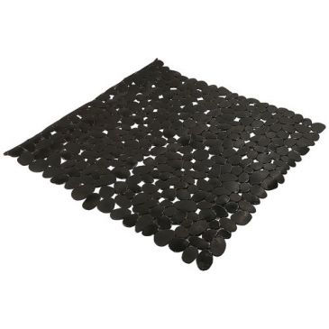 tapis fond de douche pvc galets noir 52 x 52 cm
