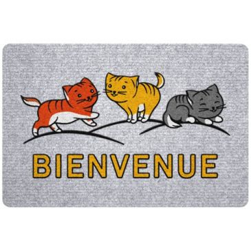 Tapis greyflock chats bienvenue 40x60cm