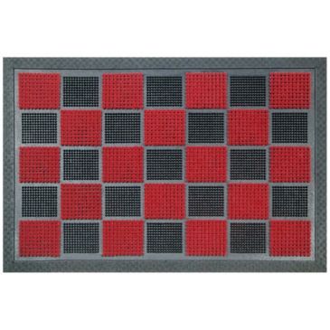 Tapis picots floque rouge 40x60cm antidérapant