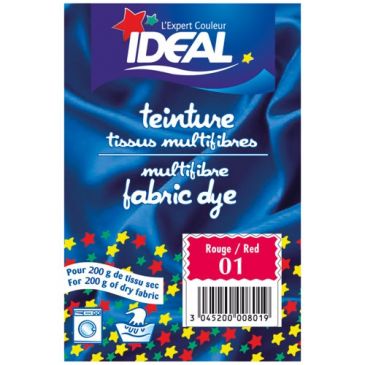 Teinture pour tissu multifibres - 15 g - rouge