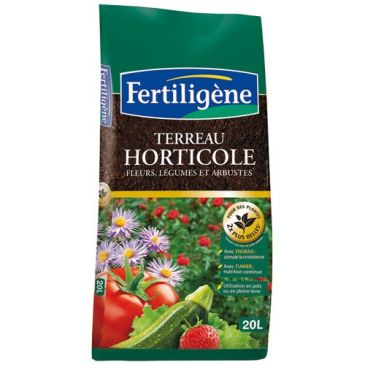 Terreau horticole fertiligène 20l trio fh20m