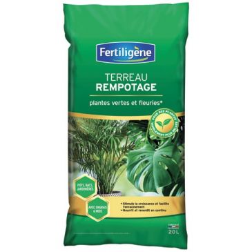 Terreau rempotage plantes vertes et fleuries 20 L