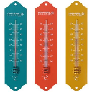 Thermomètre métal 20 cm coloris assortis