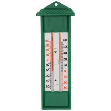 Thermomètre mini maxi sans mercure vert 23cm