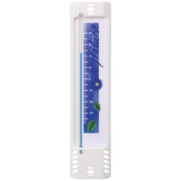 Thermomètre plastique décoré 20 cm blanc