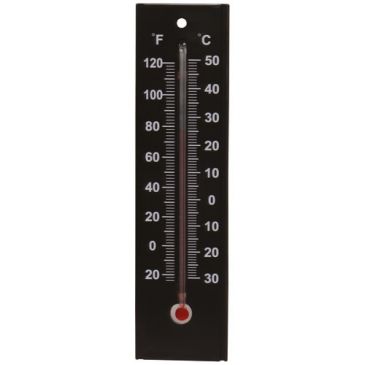 Thermomètre plastique noir 20cm