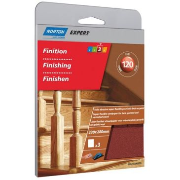 Toile abrasive superflexible - grain de 120 - spécial finition - usage inte