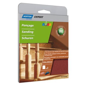 Toile abrasive superflexible - grain de 80 - spécial ponçage - usage intens