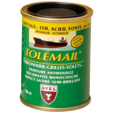 Peinture spécial ferronnerie 100 ml Tolémail - Gris Mouette