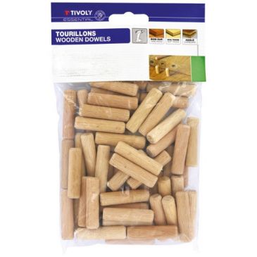 Tourillons bois - Essential - L : 40 mm - D8 mm - lot de 40