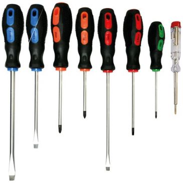 Tournevis manches bi-matiere lot de 8
