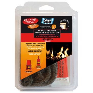 Tresse fibre verre extensible kit Ø 8 mm x 2.50 m tube collafeu