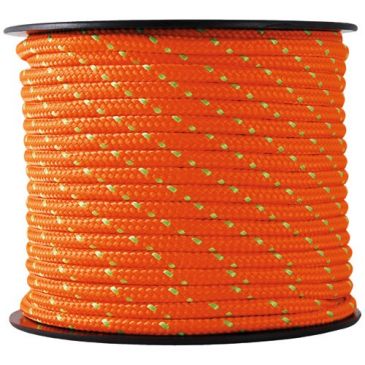 Tresse polyest./polyamide orange/vert Ø3mm 200kg bob 25m
