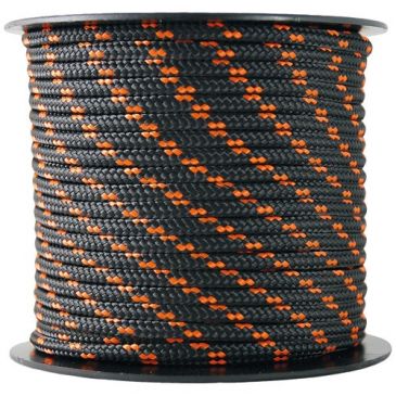 Tresse polyester/polyamide noir/orange Ø3mm 200kg bobine 25m
