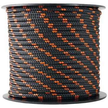 Tresse polyester/ polyamide - D3 mm - L : 25 m - noir/orange