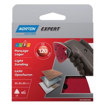 Patin triangle - auto-agrippant - perforé - grain de 120 - ponçage léger - 