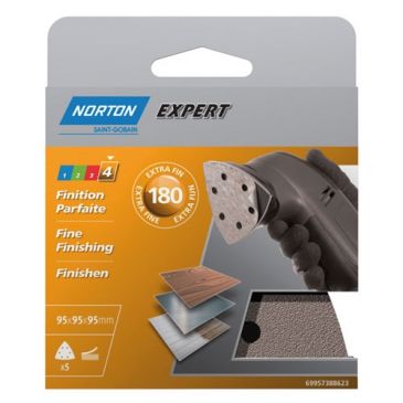 Patin triangle - auto-agrippant - perforé - grain de 180 - finition parfait