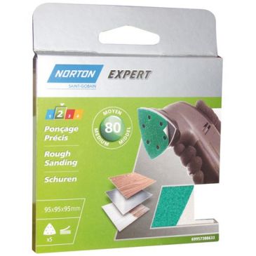Patin triangle - auto-agrippant - perforé - grain de 80 - ponçage puissant 